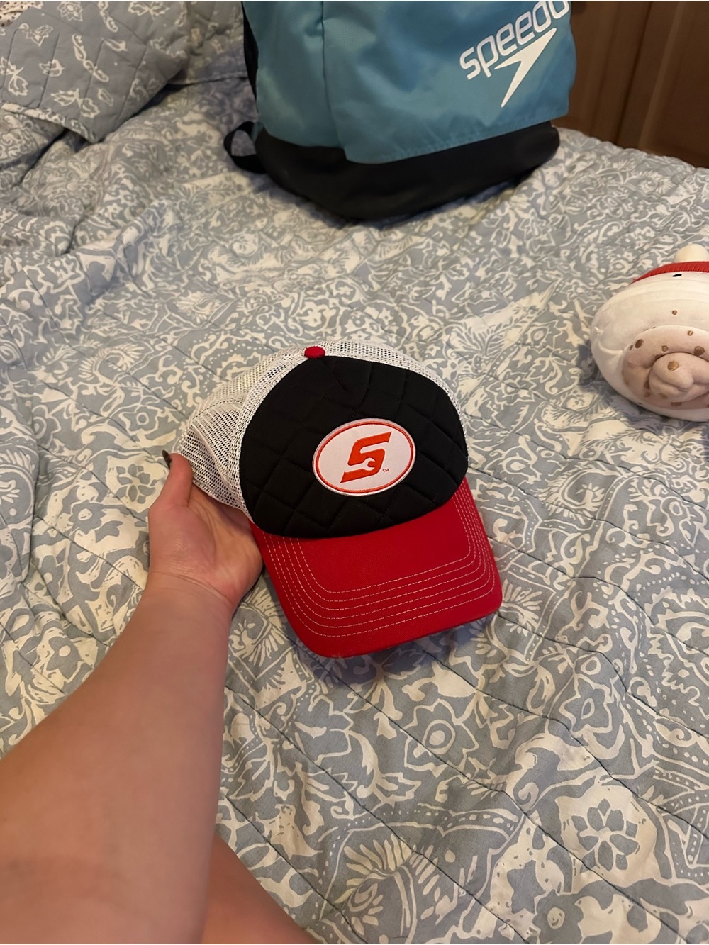 Speedo Red, Black & White Kids' Quilted Trucker Hat